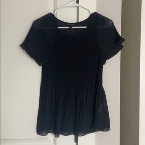 Banana Republic Sheer flutter sleeve tee